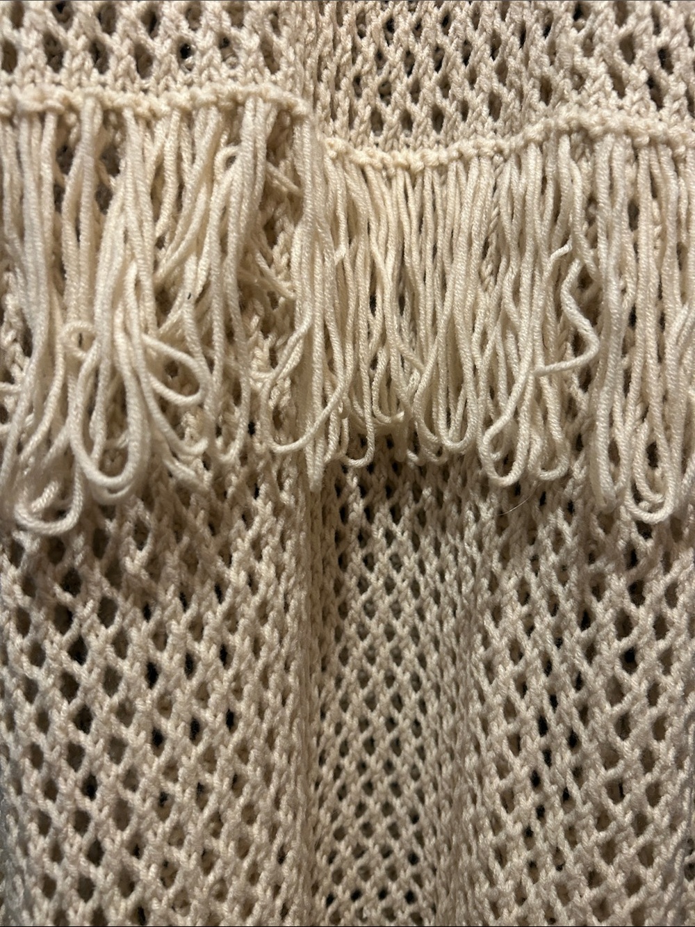 Anthropologie Cream Open-Knit Crochet Vest - Picture 5 of 8